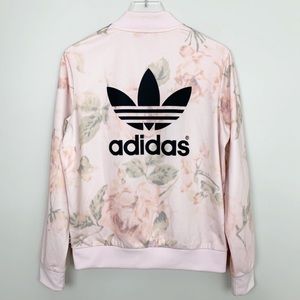 Adidas | Pastel Rose Track Jacket Floral Pink M